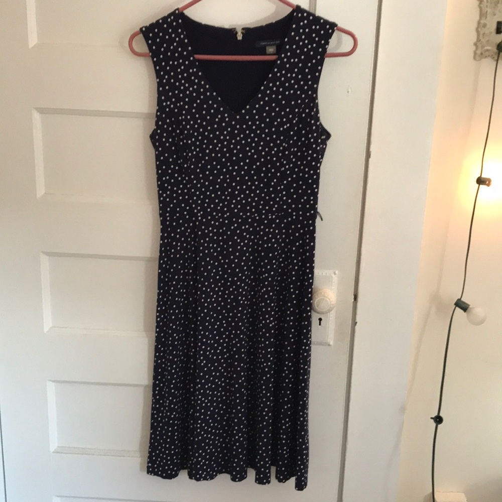 Navy Polka Dot Dress